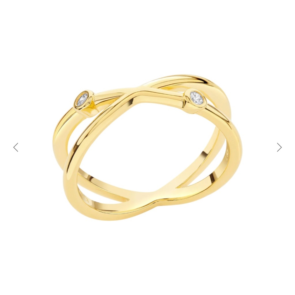 Larsson & Jennings ISLA RING WHITE 18CT GOLD PLATED
